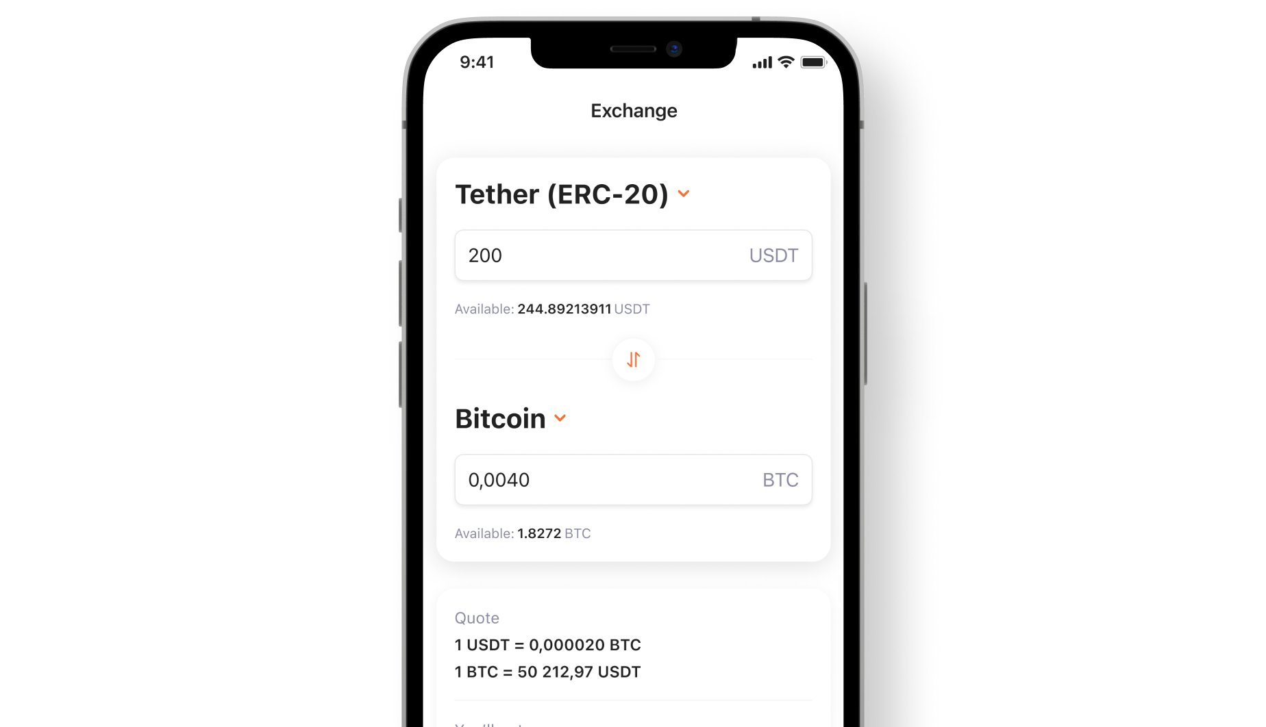 Instant fiat/crypto conversion